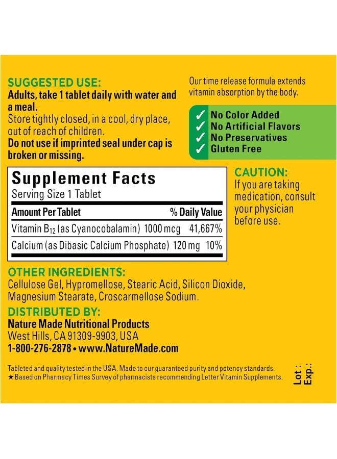Nature Made Vitamin B-12 - 1000mcg, 75 Tablets - Image 5