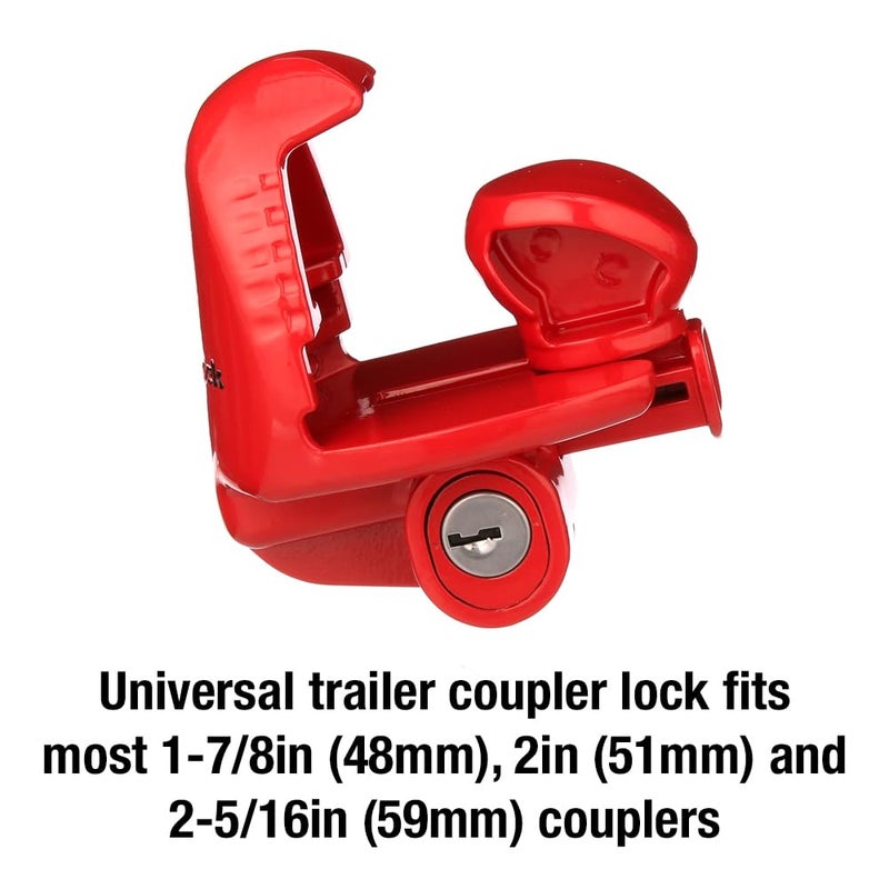 Master Lock Trailer Coupler Lock, Universal Size Fits 1-7/8", 2", and 2-5/16", 389DAT - Image 2