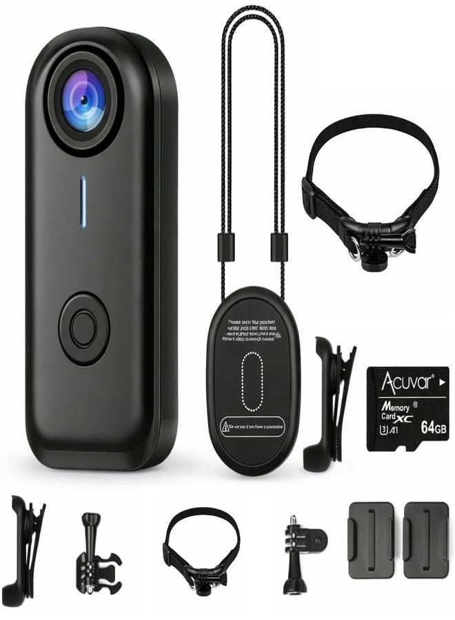 Acuvar Mini Body Camera 1080P with WiFi, Magnetic Wearable & Clip-On Thumb-Size Hands-Free Recording Camera with 64GB Card & Accessories - Image 1