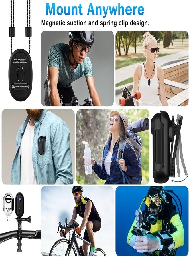 Acuvar Mini Body Camera 1080P with WiFi, Magnetic Wearable & Clip-On Thumb-Size Hands-Free Recording Camera with 64GB Card & Accessories - Image 3