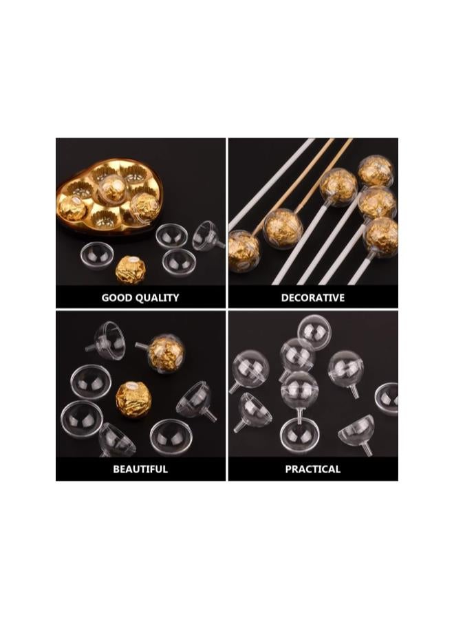 25Pcs Clear Chocolate Box Holder Plastic Round Chocolate Candy Wrappers Holders Candy Packaging Case Flower Support Rack for Birthday Wedding Valentines Day Gift - Image 5