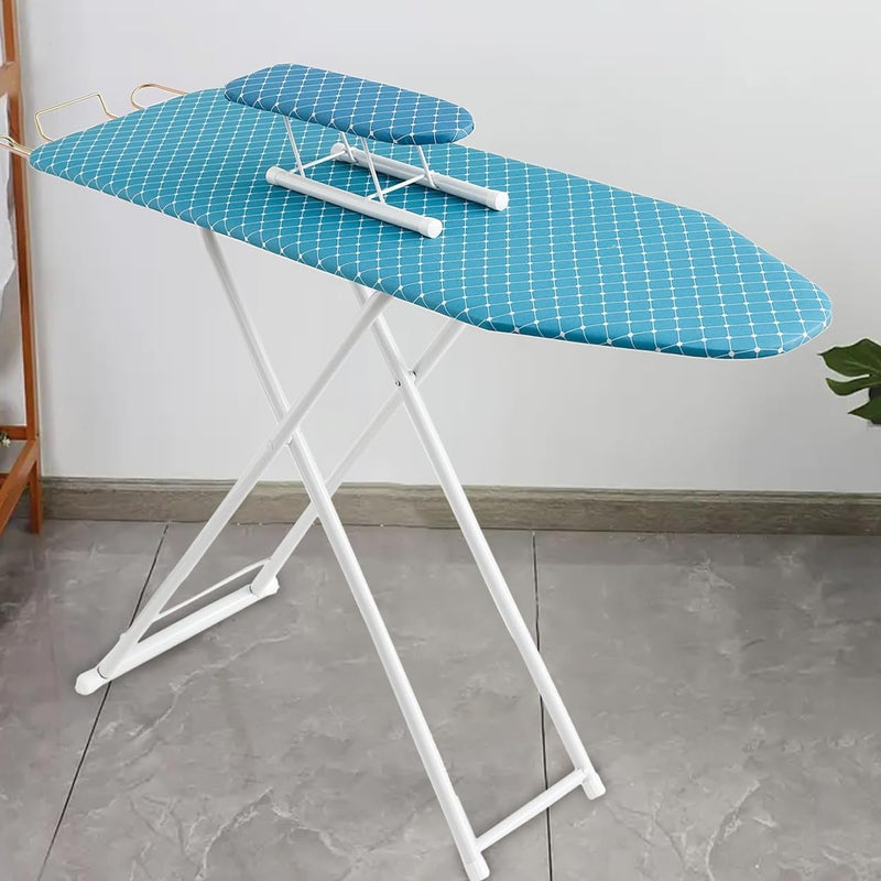 Kuber Industries 42 Inch Ironing Board with Small BoardIroning Stand for ClothesPress Table for Home Blue - Image 1