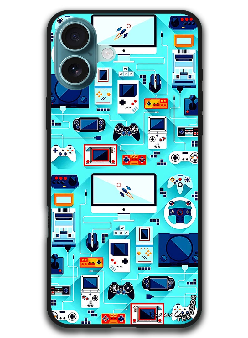 Theodor Protective Case Anti Scratch Shock Proof Bumper Cover For iPhone 16 (6.1)-inch Gaming Wallpaper - Image 1