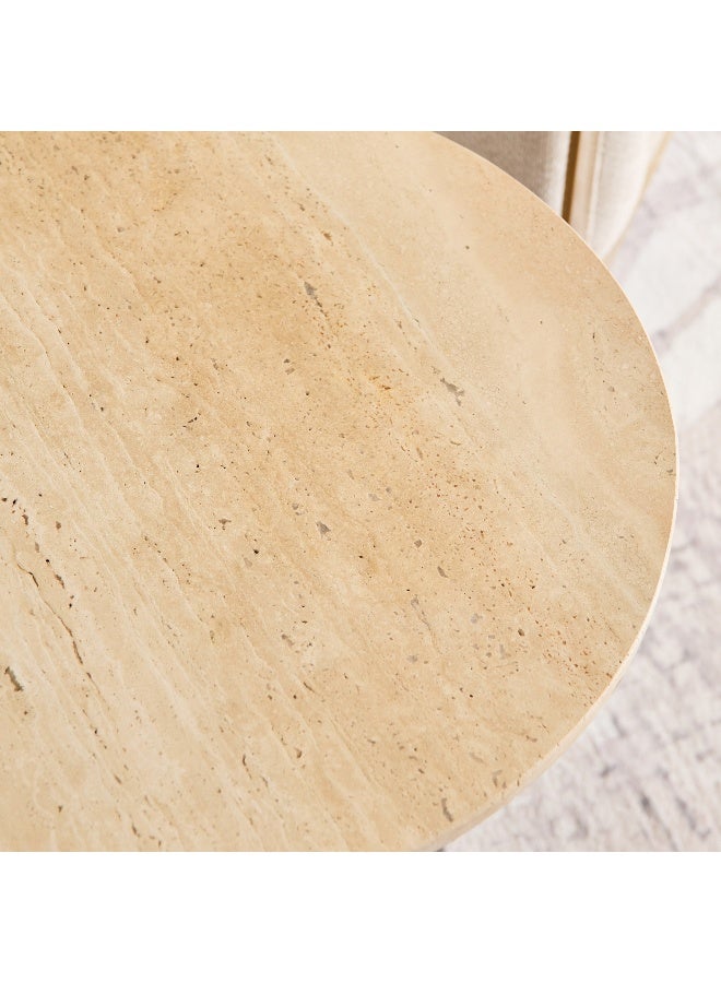 Home Box Ribella Travertine Top End Table for Home - Image 3