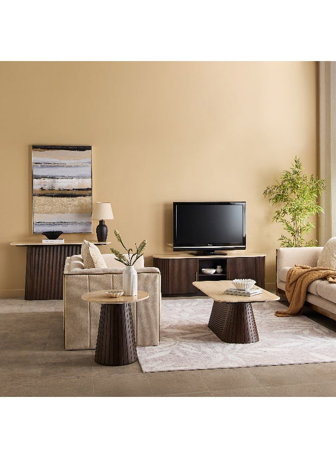 Home Box Ribella Travertine Top End Table for Home - Image 5