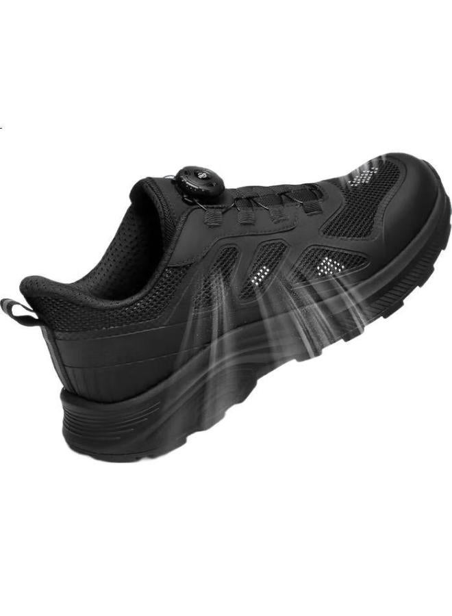 Strongman Men'S Sports Casual Shoes 3515 Outdoor Running Shoes Breathable Mesh Magnetic Shock Health Shoes Jdz002L Black 41 - Image 1