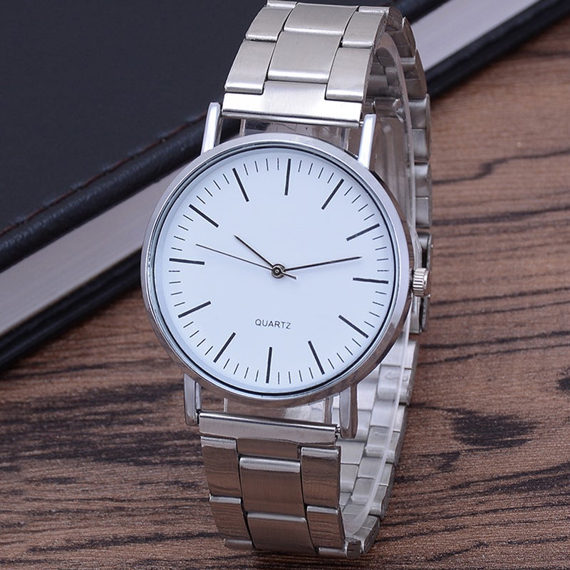 ساعة يد رياضية للرجال بثلاثة عيون مع حزام فولاذي - ساعة كواتز للرجال - Image 3