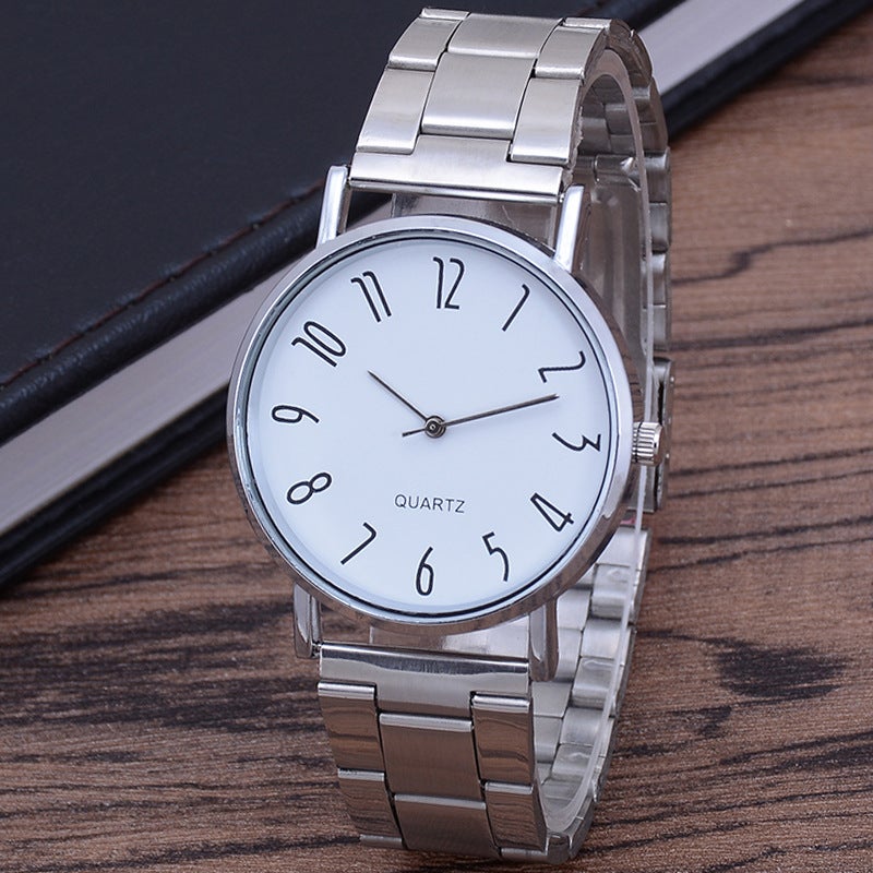 ساعة يد رياضية للرجال بثلاثة عيون مع حزام فولاذي - ساعة كواتز للرجال - Image 4