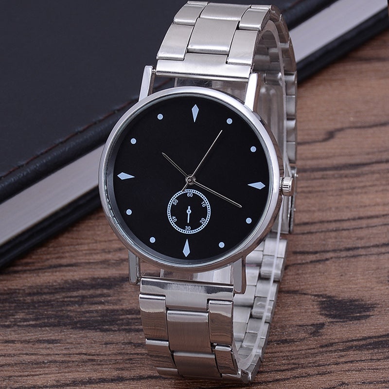 ساعة يد رياضية للرجال بثلاثة عيون مع حزام فولاذي - ساعة كواتز للرجال - Image 5