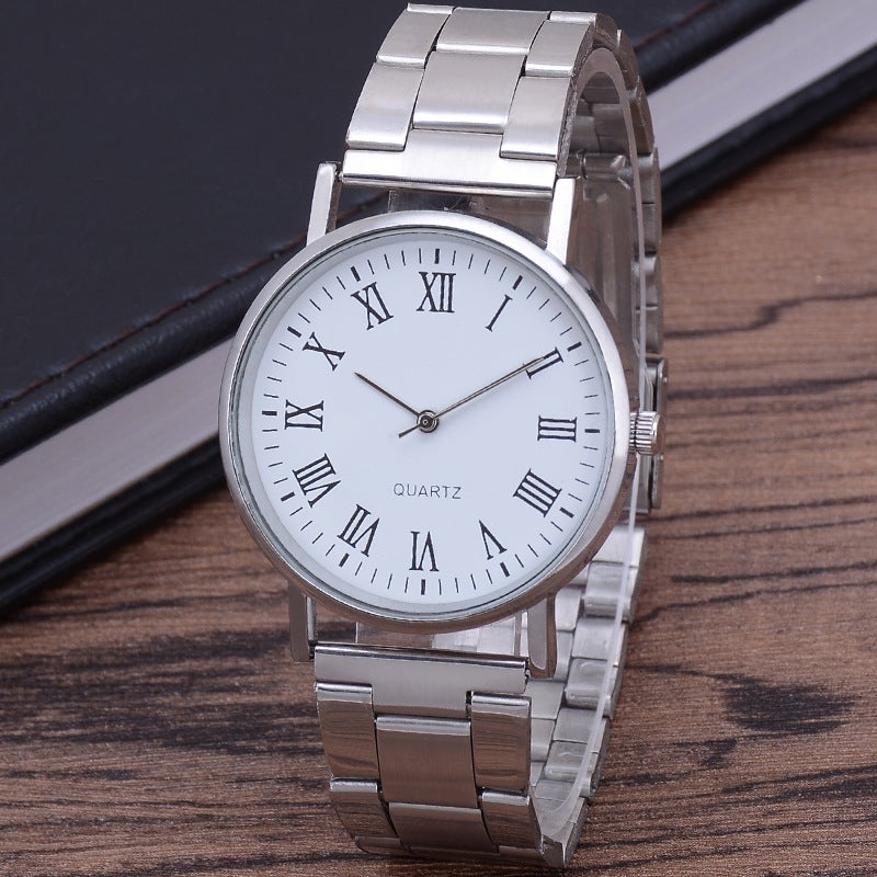 ساعة يد رياضية للرجال بثلاثة عيون مع حزام فولاذي - ساعة كواتز للرجال - Image 1