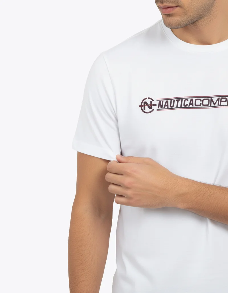 نوتيكا تيشيرت رجالي بأكمام قصيرة ورسومات