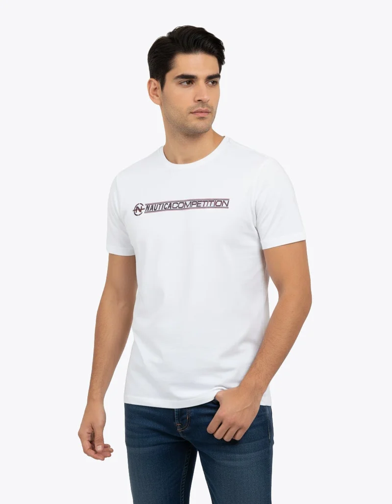 نوتيكا تيشيرت رجالي بأكمام قصيرة ورسومات