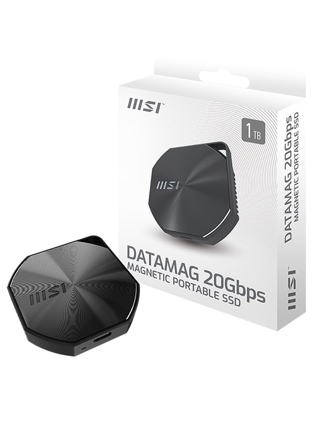 MSI DATAMAG 1TB Portable SSD – 20Gbps SuperSpeed USB 3.2 Gen 2x2, 1600/1500 MB/s Read/Write, Magnetic Design with Aluminum Alloy Casing, Compact (81g), USB-C & USB-C to A Adapter, Heat Dissipation | S78-440L0B0-P83 1 TB  - Image 4