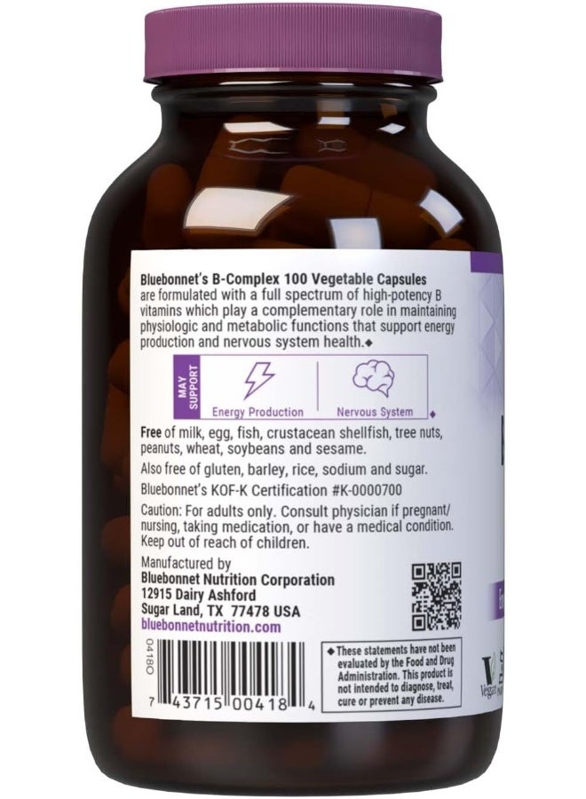 Blue Bonnet Bluebonnet Nutrition Blue Bonnet B-Complex 100 Vegetable Capsules - Image 3