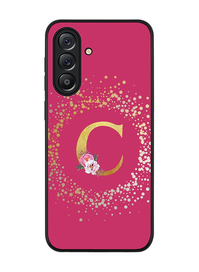 Stylizedd For Samsung Galaxy A56 5G Case,Slim fit Camera Protection, Shockproof Thin Phone cover  - Custom Monogram Floral - C ( Deep Pink ) - Image 1