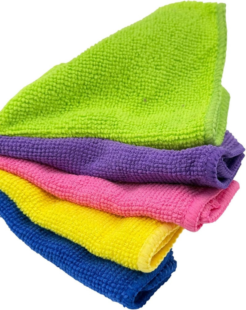 B&D b&d microfiber cleaning cloths set of 5, 30x30cm multi-purpose lint-free towels for kitchen, glass, car and household cleaning, soft absorbent cloths in assorted colors, machine washable - Image 3