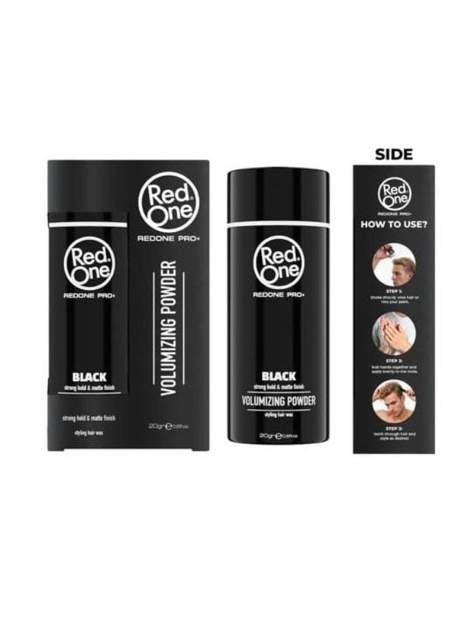Red One Black Wax Powder for Styling and Thickening Hair 20g - Image 1