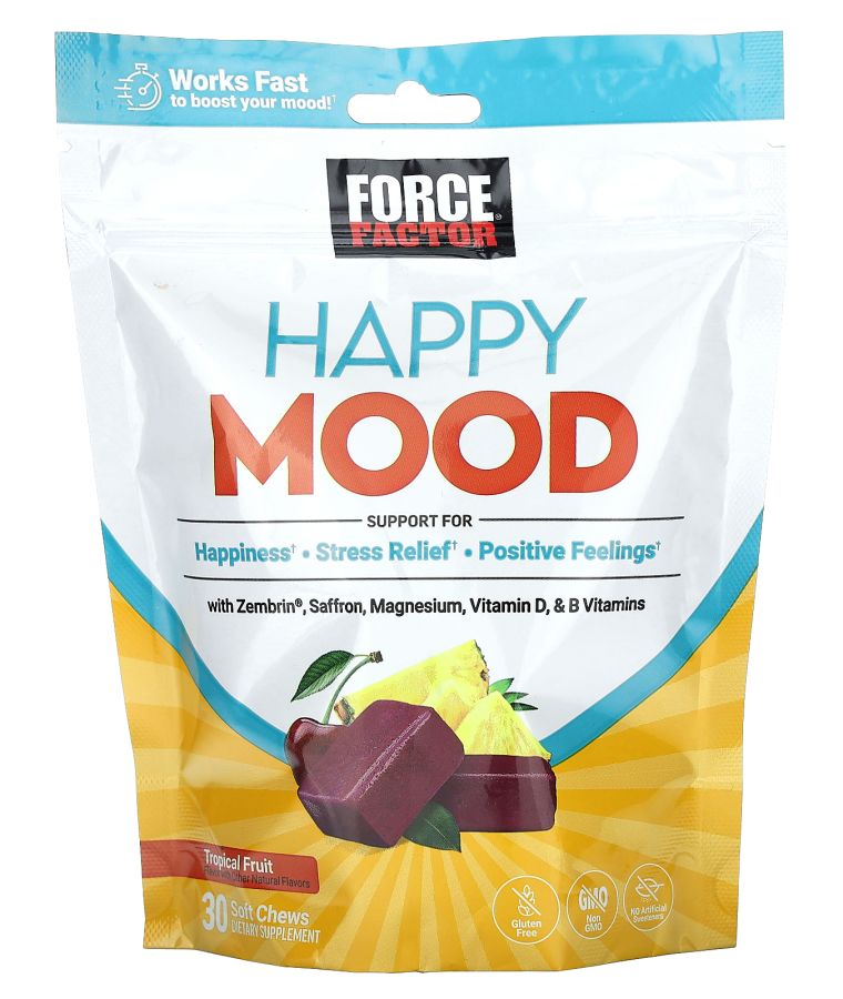 Force Factor Happy Mood Tropical Fruit 30 Soft Chews