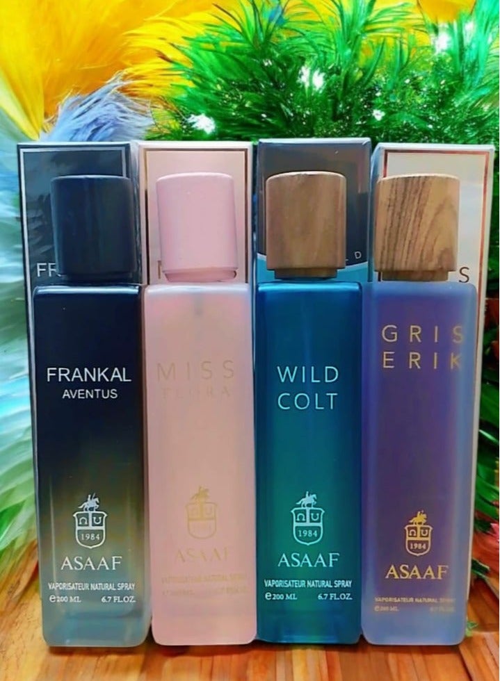 Asaaf Collection for Men and Women 4 Pieces * 200ml