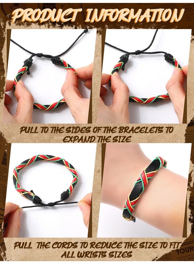 Sureio سوار أفريقي مكون من 7 قطع مع خرز قابل للتعديل مجوهرات جامايكية متعددة الطبقات سوار قبلي مضفر للرجال والنساء (أنيق) - Image 3