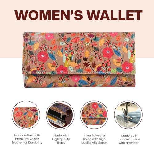 ShopMantra Wallet for Women's | Women's Wallet |Clutch |Vegan Leather | Holds Upto 6 Cards | 2 Notes and 1 Coin Compartment | Magnetic Closure | Brown - Image 3
