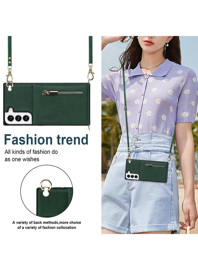 اس-توب جراب لهاتف Samsung Galaxy S21 FE 5G، جراب هاتف مربع الشكل مزود بسحاب وحقيبة لحمل البطاقات - Image 3