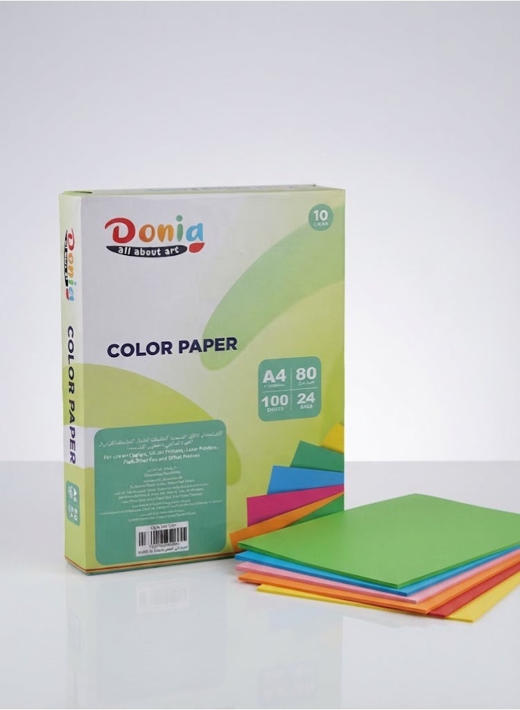 Donia A4 Multi-Colored Paper, 80gsm, 100 Sheets - Image 4