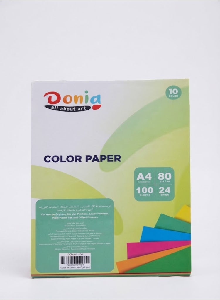 Donia A4 Multi-Colored Paper, 80gsm, 100 Sheets - Image 3