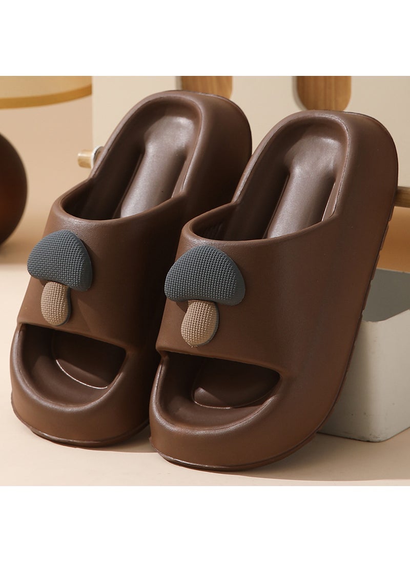 Ladies Summer 2024 Mushroom EVA Slides Indoor Outdoor Brown