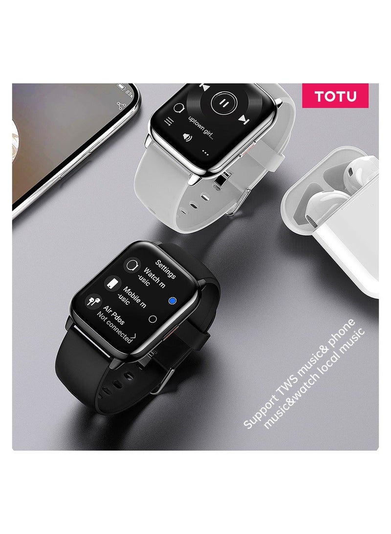 توتو Smart Watch 1.43-inch full touch screen with 280 mAh battery capacity BT Call Magnetic Charging Fitness Tracker IP68 Waterproof, Black - Image 3