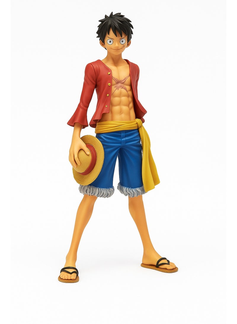 متجر 7 تمثال شخصية أنمي لوفي من ون بيس – تصميم تفصيلي بجودة عالية يجسد مظهره الأيقوني بقبعته القشية وقميصه الأحمر وسرواله الأزرق – مجسم ديكور لهواة الجمع وعشاق الأنمي - Image 5
