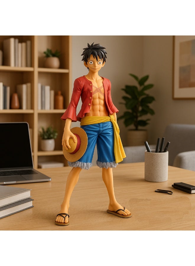 متجر 7 تمثال شخصية أنمي لوفي من ون بيس – تصميم تفصيلي بجودة عالية يجسد مظهره الأيقوني بقبعته القشية وقميصه الأحمر وسرواله الأزرق – مجسم ديكور لهواة الجمع وعشاق الأنمي - Image 2