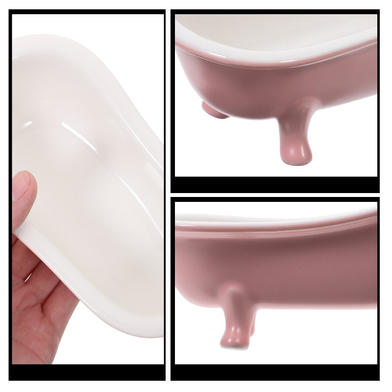 Bathtub Shape Dessert Bowl Ice Cream Bowl Ceramic Storage Bowl Random Color - Image 5