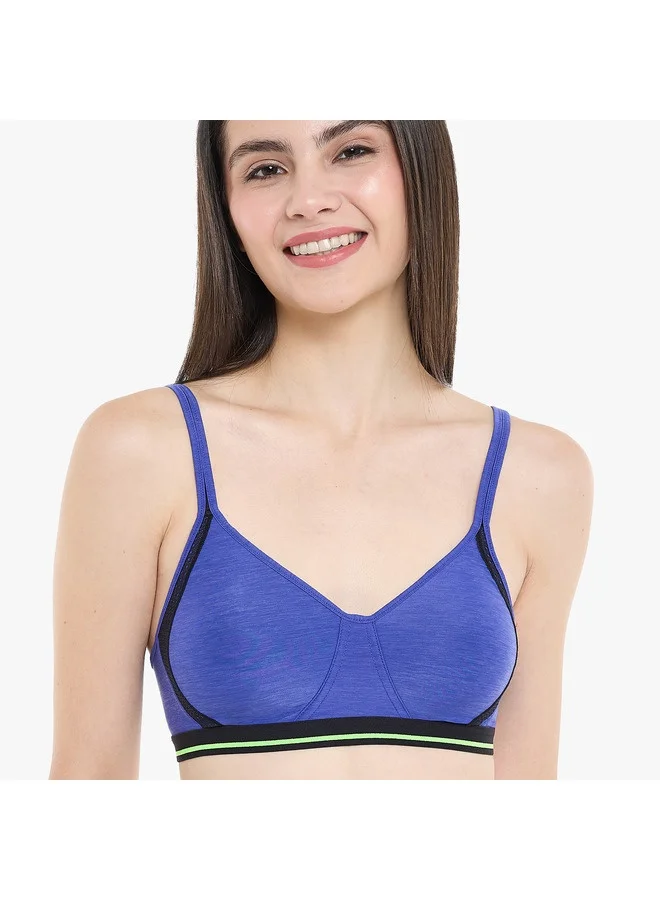 Hanes Hanes Womens X Temp Foam Wire Free Clematis Blue Black Large