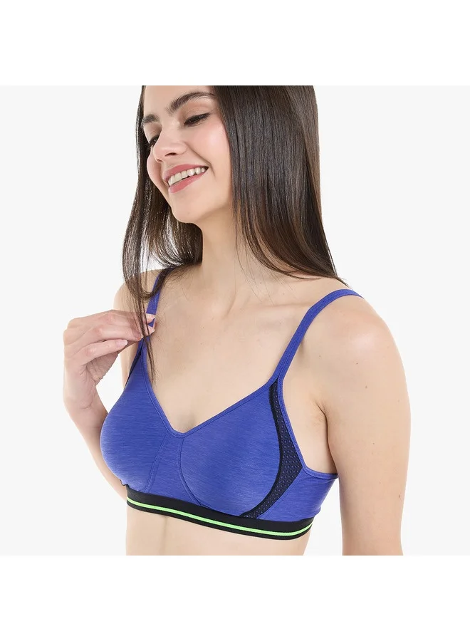Hanes Hanes Womens X Temp Foam Wire Free Clematis Blue Black Large