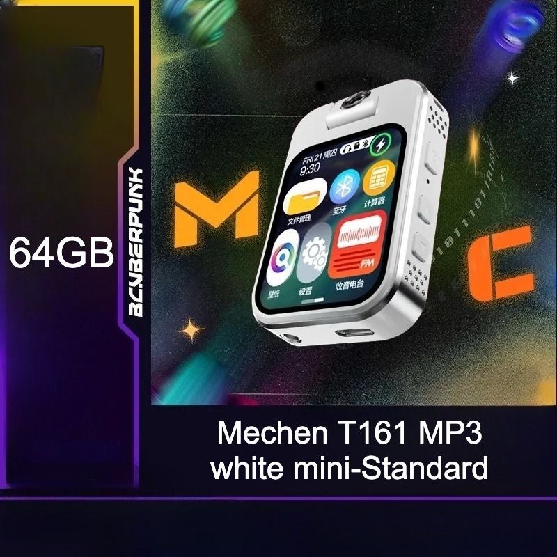 Mechen T161 Portable Bluetooth MP3 MP4 Player, HD Display Screen, 64gb, White - Image 1