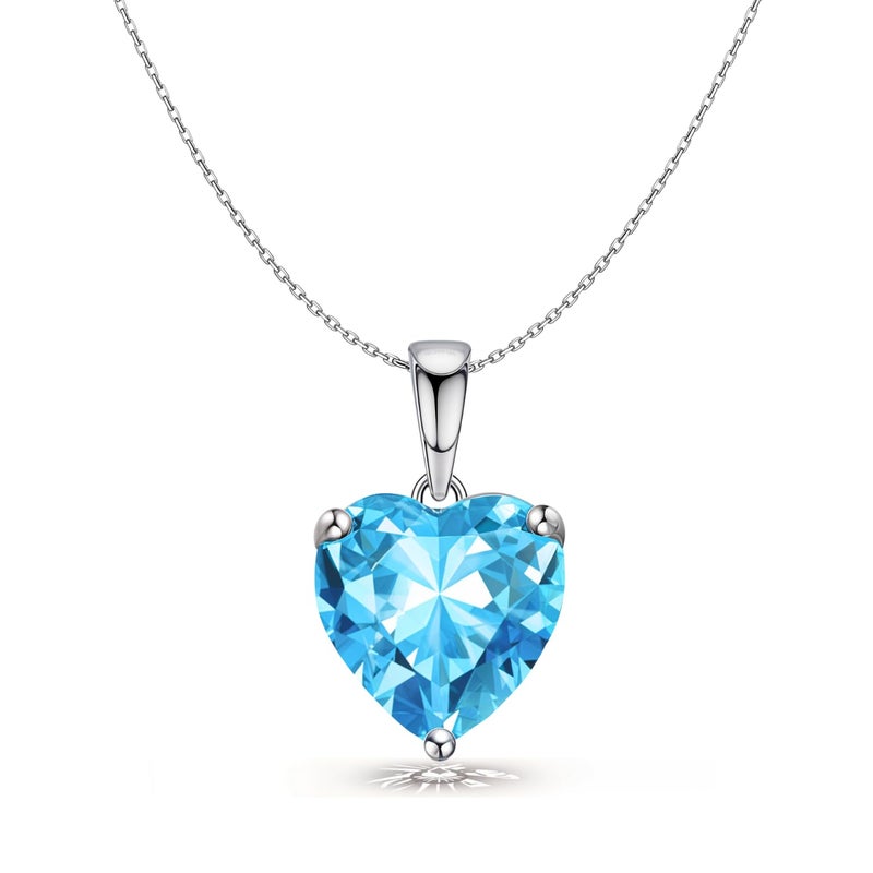 HighSpark 925 Silver Solitaire Heart Pendant with Chain For Women | 92.5 Sterling Silver & Diamond like Brilliance Sparkling Zirconia for that Stunning Shine | Lovely Gift - Image 1