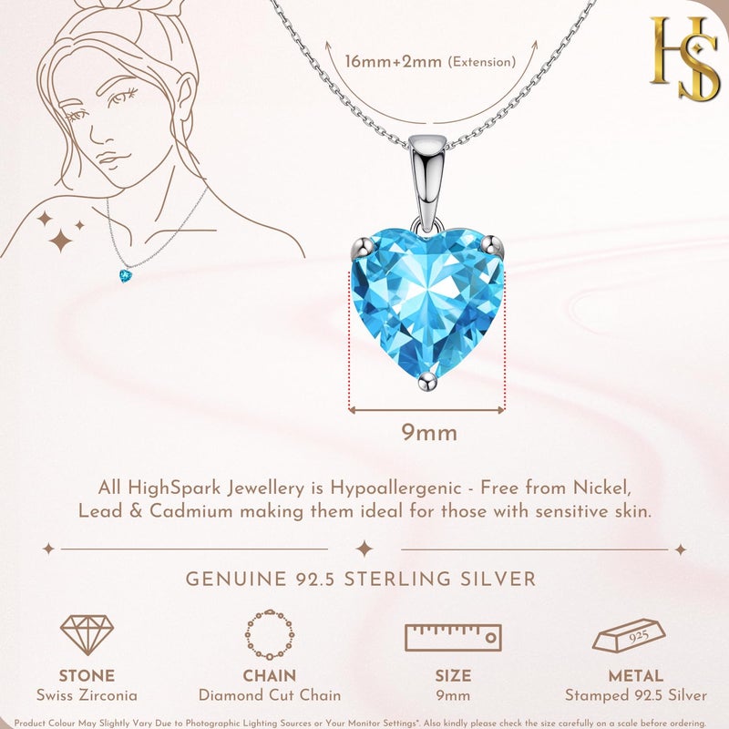 HighSpark 925 Silver Solitaire Heart Pendant with Chain For Women | 92.5 Sterling Silver & Diamond like Brilliance Sparkling Zirconia for that Stunning Shine | Lovely Gift - Image 2