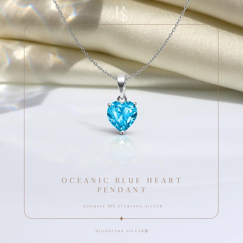 HighSpark 925 Silver Solitaire Heart Pendant with Chain For Women | 92.5 Sterling Silver & Diamond like Brilliance Sparkling Zirconia for that Stunning Shine | Lovely Gift - Image 3