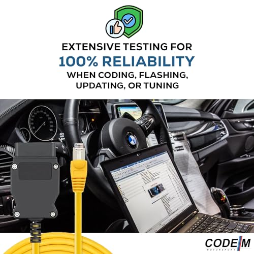 Reloot ENET Cable BMW + USB-C + USB A Adapter | OEM OBD2 for BMW F G i Series Coding | E SYS ISTA+ ICOM Bootmod3 Bimmercode Compatible | Heavy Duty Cable | For CarPlay Activation, OBD2 to Ethernet 3 in 1 - Image 5