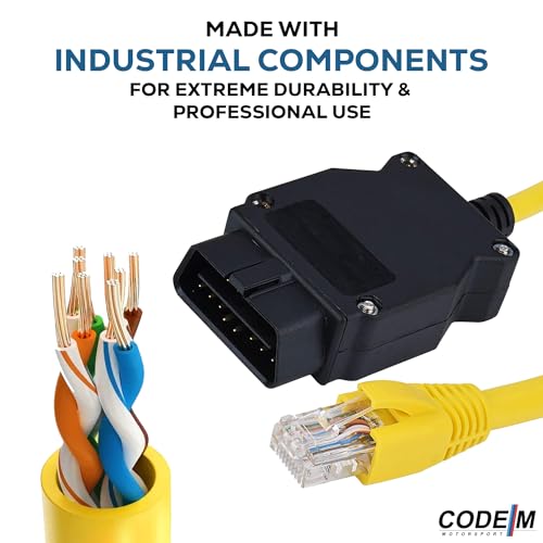 Reloot ENET Cable BMW + USB-C + USB A Adapter | OEM OBD2 for BMW F G i Series Coding | E SYS ISTA+ ICOM Bootmod3 Bimmercode Compatible | Heavy Duty Cable | For CarPlay Activation, OBD2 to Ethernet 3 in 1 - Image 4