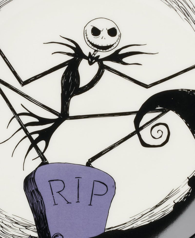 LENOX Dinnerware Set, Nightmare Before Christmas Accent Plates Set For 4, Jack Skellington, Halloween Decor Indoor, Porcelain, Dishwasher Safe, Microwave Safe, Halloween Dishes (White/Black, 4 Pieces) - Image 3