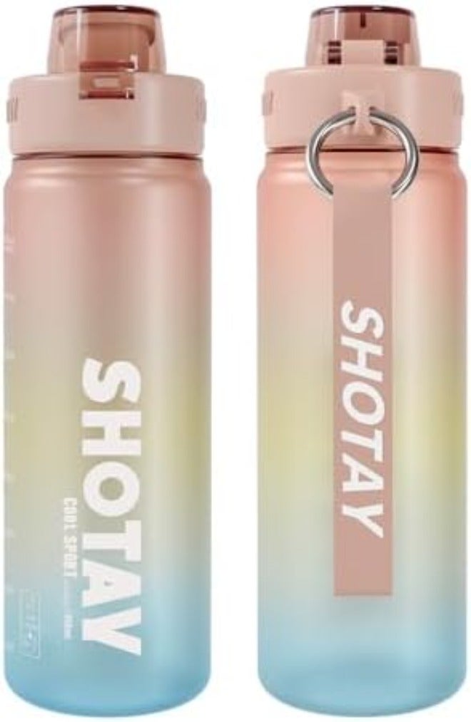 SHOTAY Sports Water Bottles 1 L/32 oz BPA Free And Leakproof, Fast Flow With Removable Straw, Gym Water Bottle For School, Fitness And Outdoor Sports  White. - Image 3