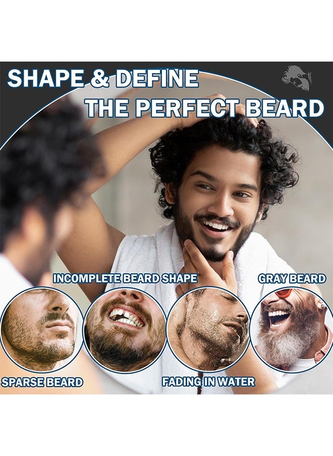East Moon - Beard Shaping Pen, Three-In-One Beard Filler Pen, Beard Powder And Beard Brush, Waterproof And Sweat-Proof Long-Lasting Coverage - Image 1