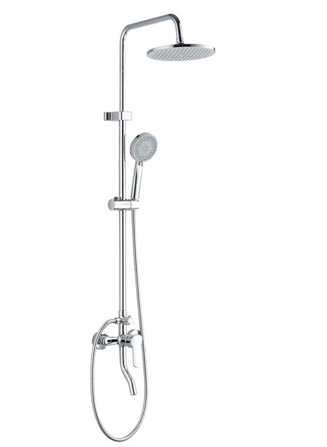 ModiX Stainless Steel Shower Wall Panel System | 5 Function Hand Shower Top Spray, Inner Tube and Shower Rod Shower System  - Image 1