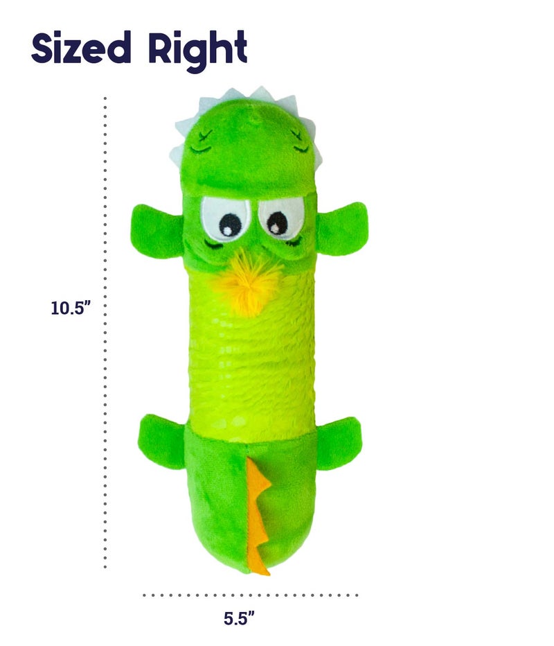Petstages Stuffing-Free Big Squeak Gator Plush Dog Toy, Medium - Image 5