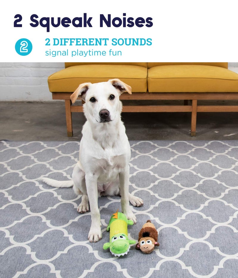 Petstages Stuffing-Free Big Squeak Gator Plush Dog Toy, Medium - Image 4