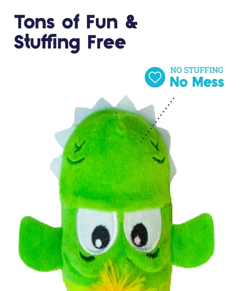 Petstages Stuffing-Free Big Squeak Gator Plush Dog Toy, Medium - Image 3