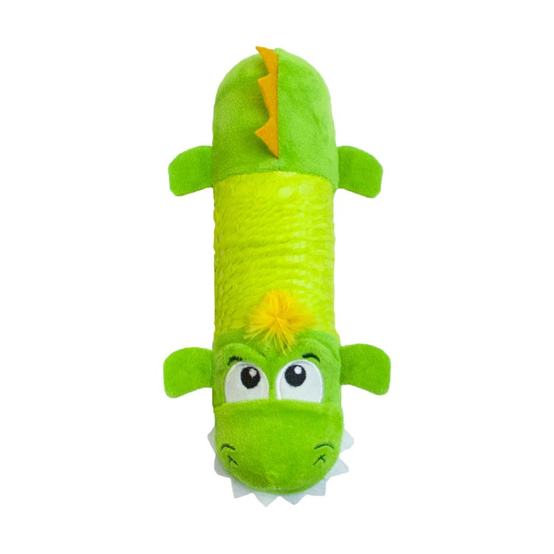 Petstages Stuffing-Free Big Squeak Gator Plush Dog Toy, Medium - Image 1
