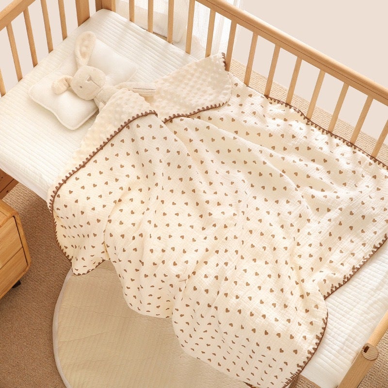 Cotton Baby Blanket Breathable Summer Thin Quilt Small love. 